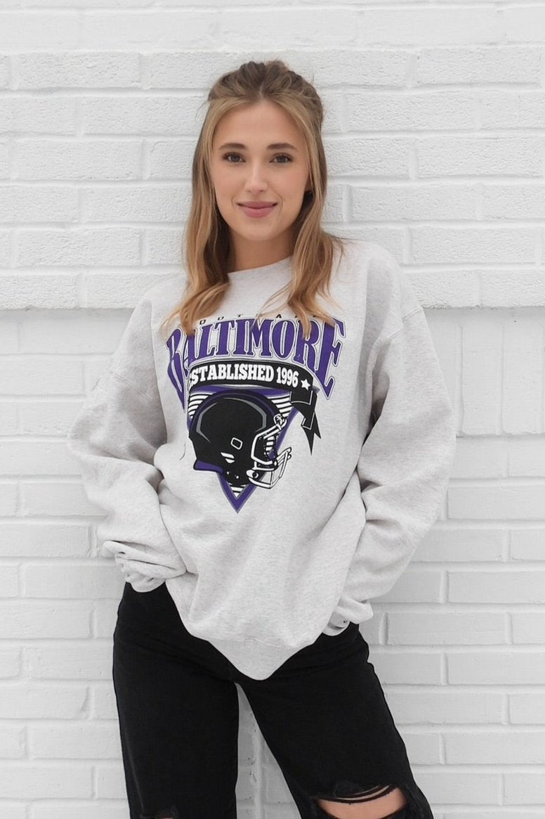 Brightside the Label Baltimore Triangle Vintage Football Crewneck Brightside Boutique