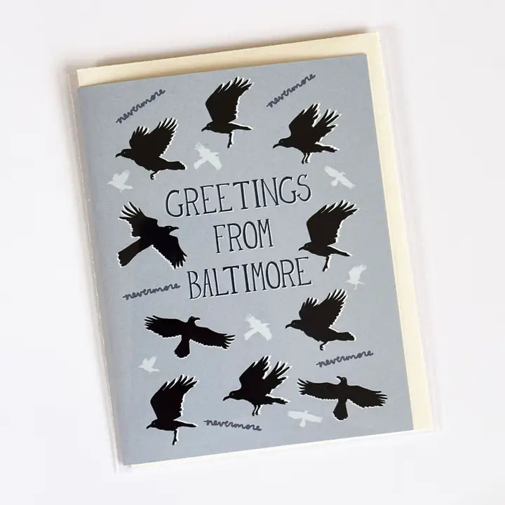 Baltimore Raven Bird Greeting Card