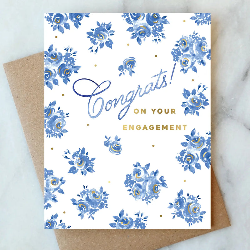 French Blue Engagement Card