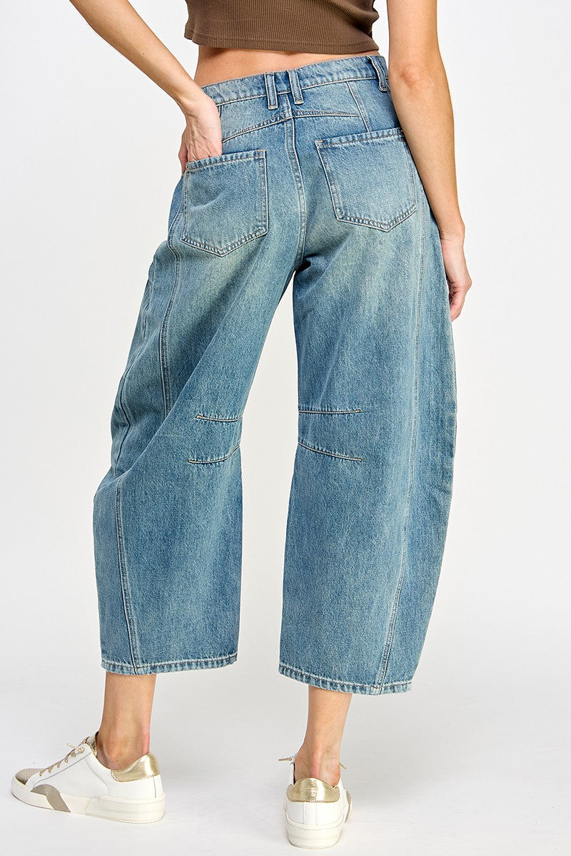 Irresistible Mid Rise Barrel Jean