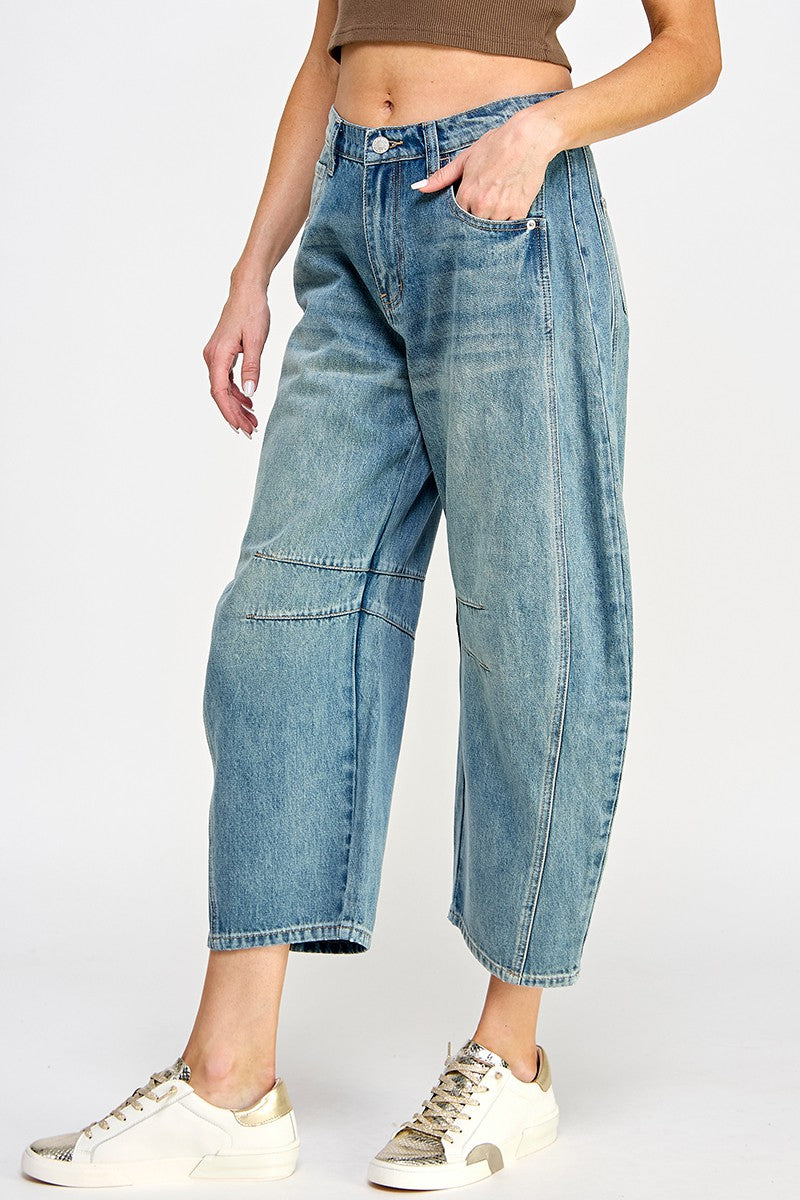 Irresistible Mid Rise Barrel Jean