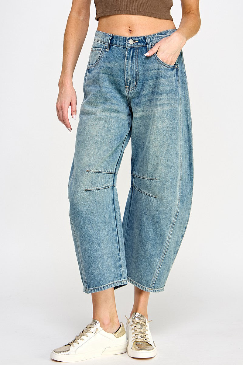 Irresistible Mid Rise Barrel Jean