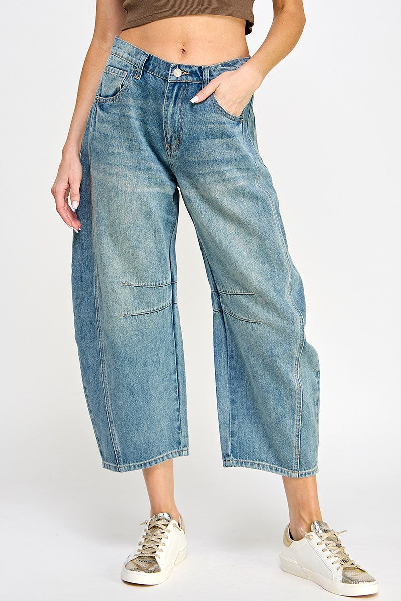 Irresistible Mid Rise Barrel Jean