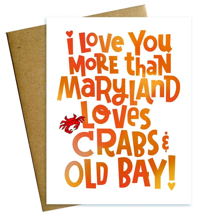 Crabs and Old Bay Maryland Valentine Card