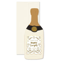 Happy Couple Champagne Bottle Wedding Card