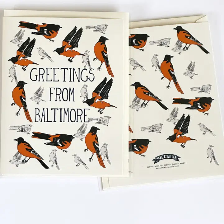 Baltimore Oriole Bird Greeting Card