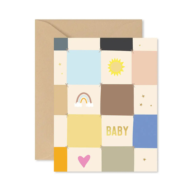 Checkerboard Baby Quilt Baby Card