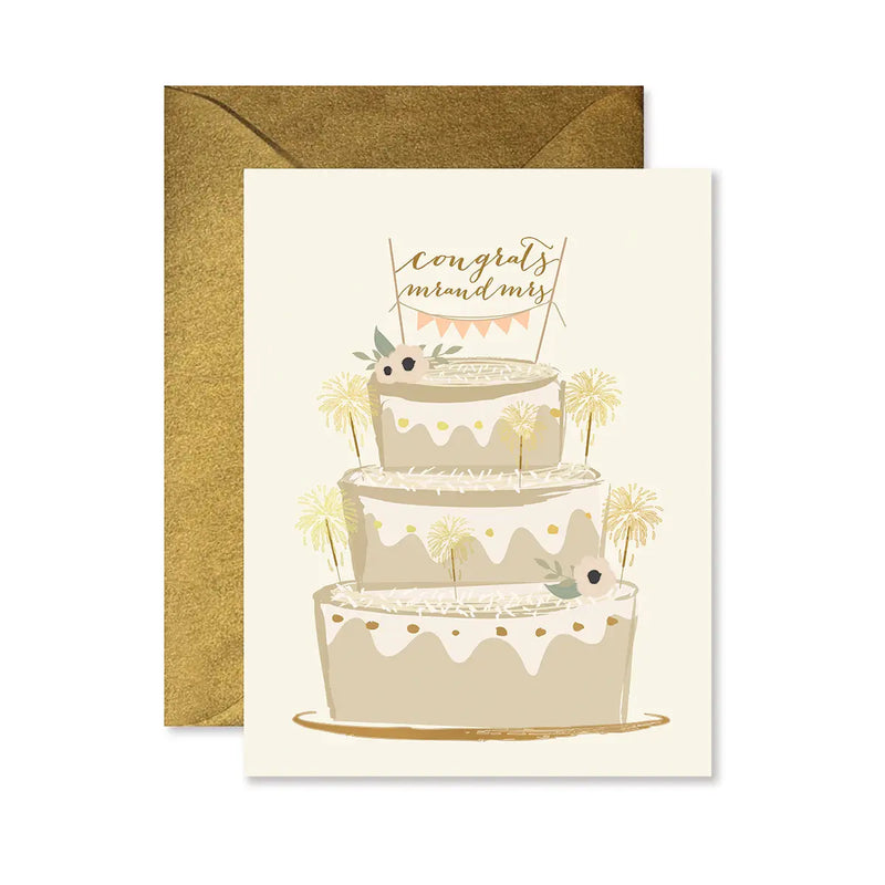 Sparkler Cake Wedding Card