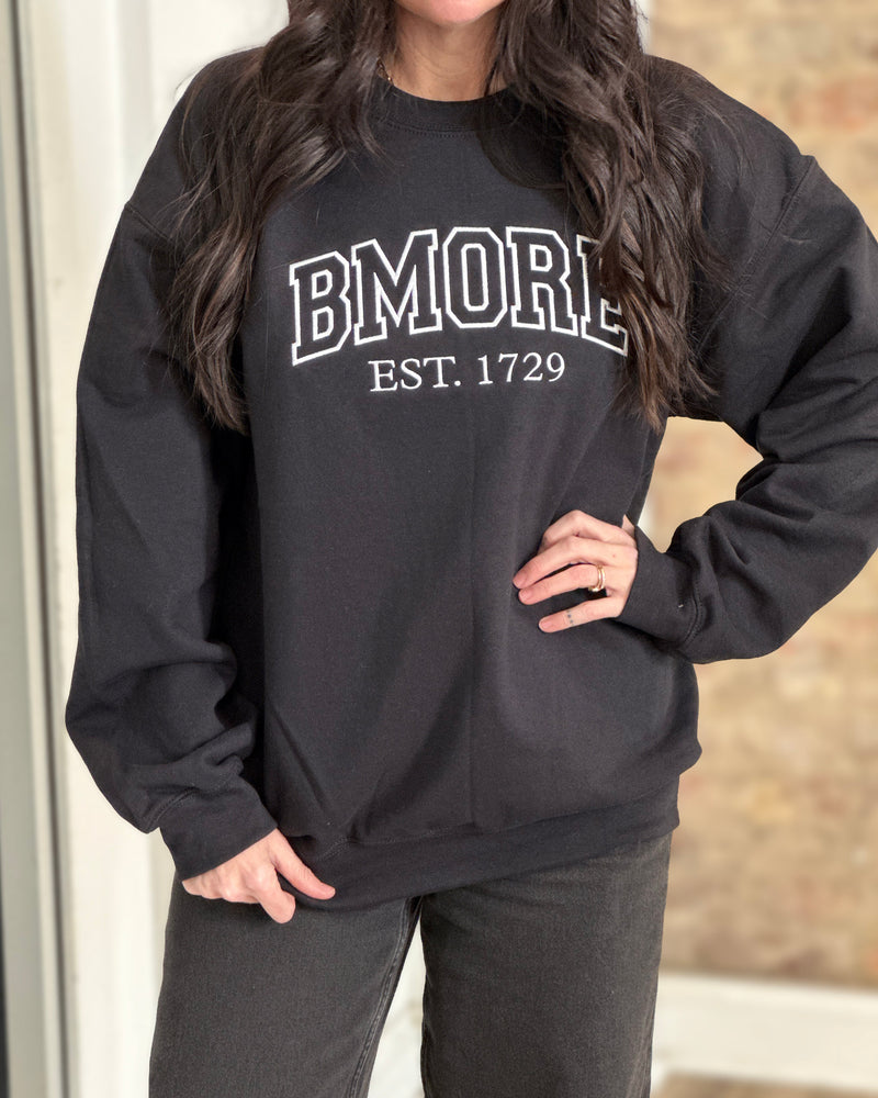 Brightside the Label BMORE Est. 1729 Embroidered Crewneck