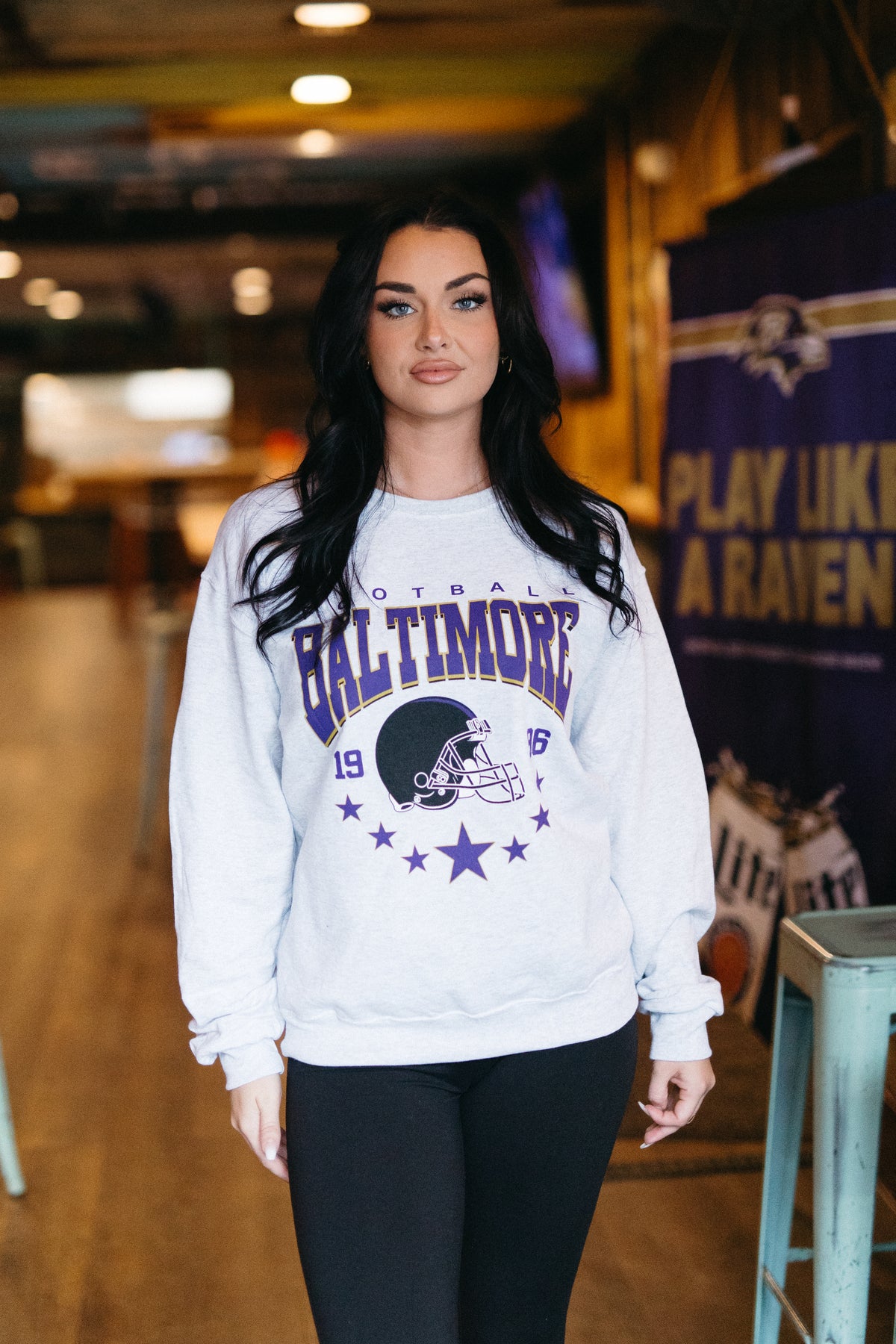 Brightside The Label Football Star Crewneck