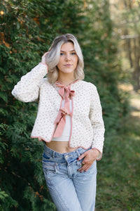 Floral Quilted Bow Jacket