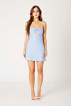 One Day Strapless Satin Mini Dress