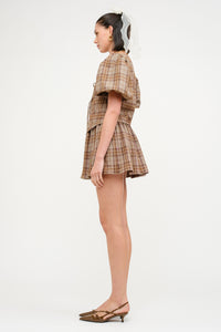 Carmin Plaid Blouse