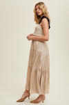 Stellar Tiered Satin Maxi Dress