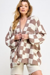 Soho Boho Checkered Oversized Cardigan