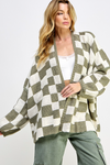 Soho Boho Checkered Oversized Cardigan