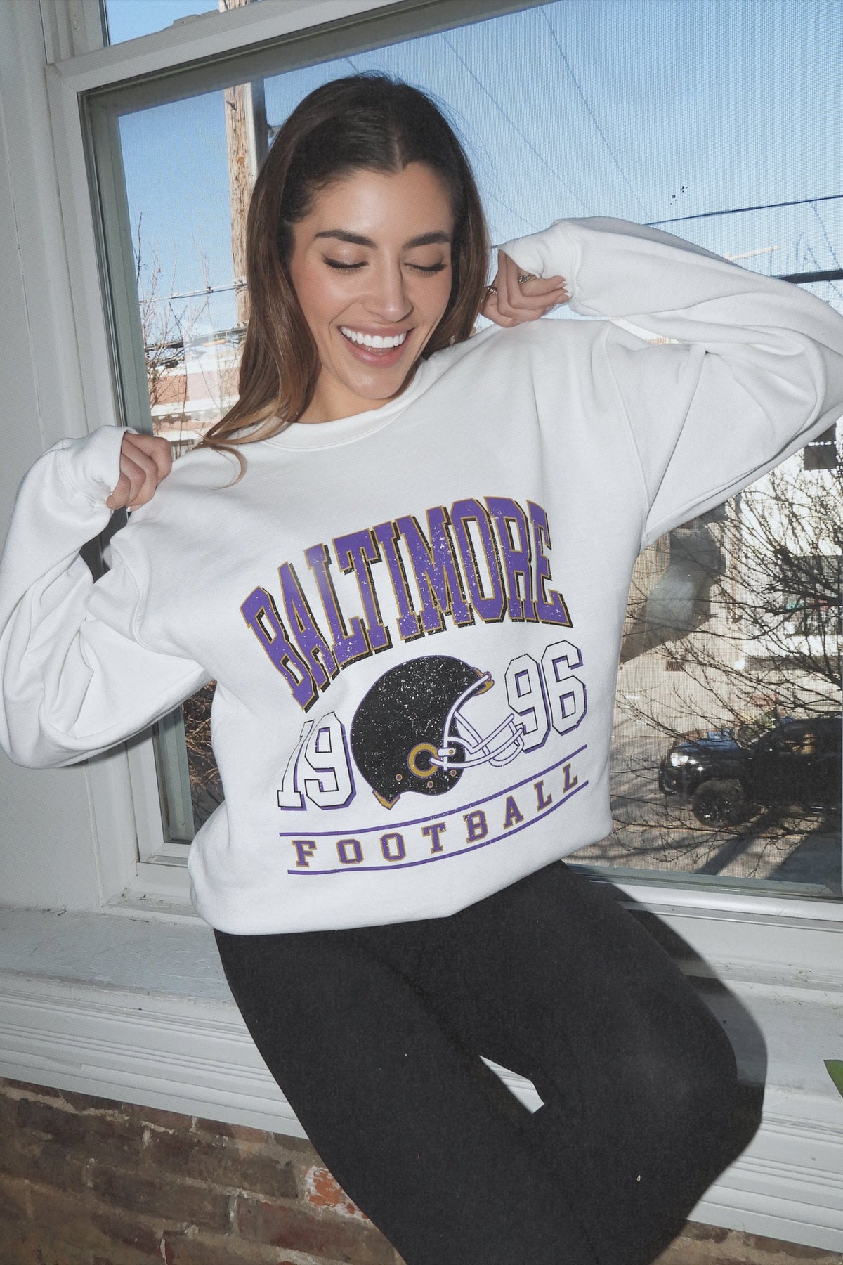 Brightside the Label Baltimore Vintage Football Crewneck