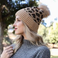 Leopard Luxe  Beanie with Pom Pom