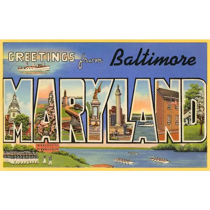 Greetings from Baltimore Maryland Greeting Card