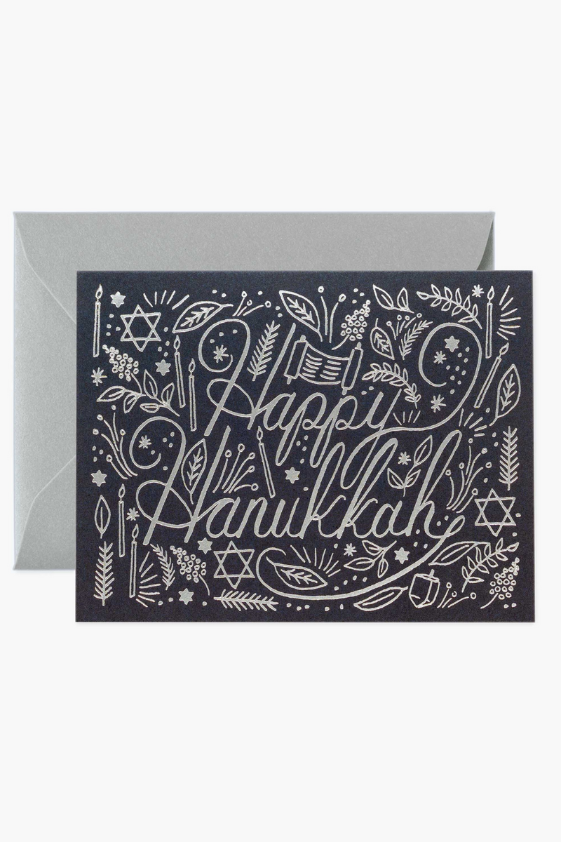 Silver Hanukkah Card