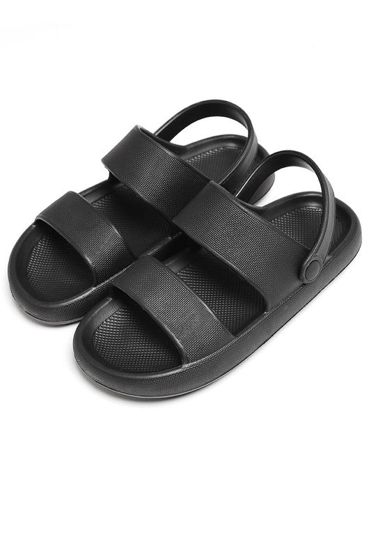 Two-strap Slides - Black - Ladies