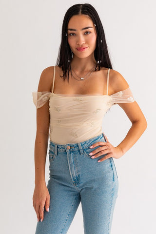 Lose It Puff Sleeve Embroidered Mesh Bodysuit – Brightside Boutique