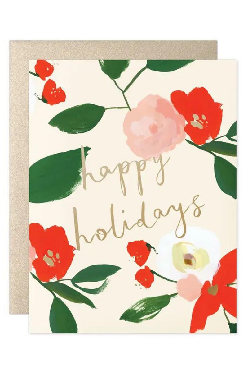 Happy Holidays Floral Card