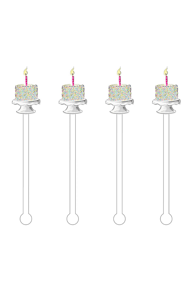 It's My Birthday Confetti Cake Acrylic Stir Sticks