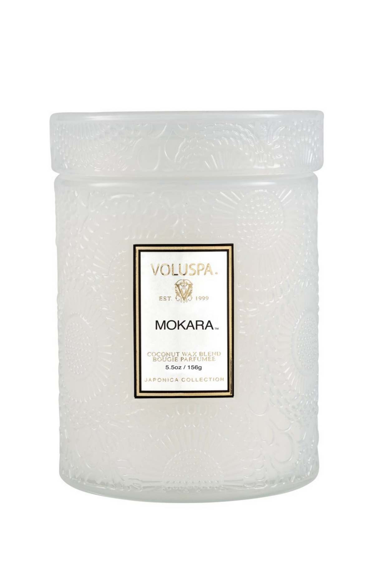 Voluspa Small Embossed Glass Jar - Mokara