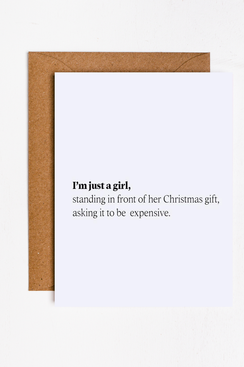 Just A Girl Christmas Card